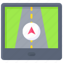 pin, location, map, position, tablet, road