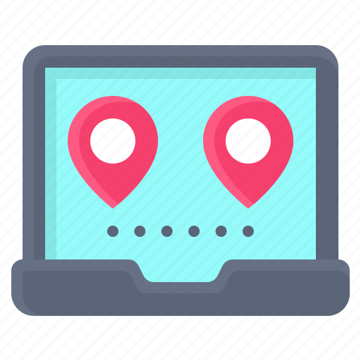 Pin, location, map, position, laptop, route icon - Download on Iconfinder