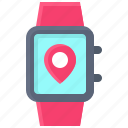 pin, location, map, position, smartwatch, gps