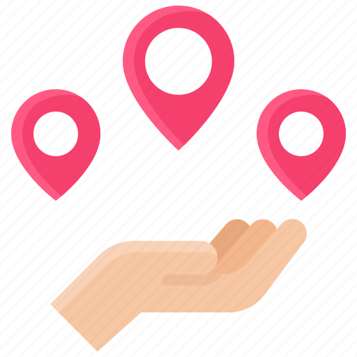 Pin, location, map, position, hand icon - Download on Iconfinder