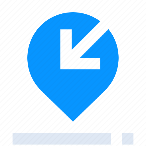 Arrow, direction, down, geo, location, map, pin icon - Download on Iconfinder
