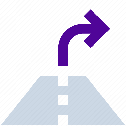 Asphalt, right, road, street, transportation, turn icon - Download on Iconfinder