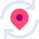 find, location, marker, pin, refresh, search 