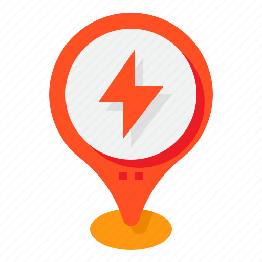 Charging, station, ev, map, pin, location icon - Download on Iconfinder