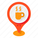coffee, shop, map, pin, location