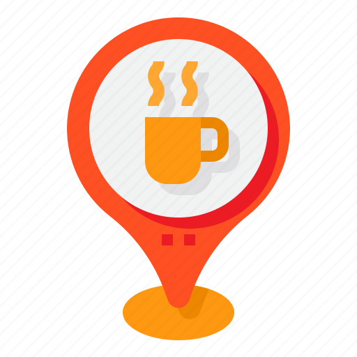 Coffee, shop, map, pin, location icon - Download on Iconfinder