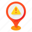danger, warning, map, pin, location 