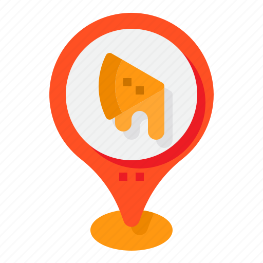Food, pizza, map, pin, location icon - Download on Iconfinder