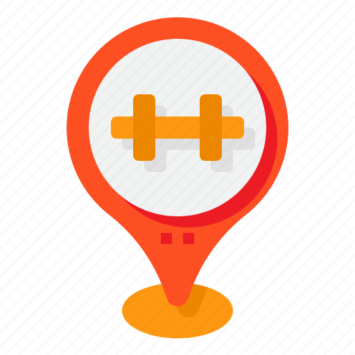 Gym, exercise, map, pin, location icon - Download on Iconfinder