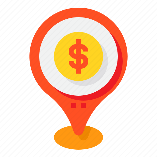 Money, cash, map, pin, location icon - Download on Iconfinder