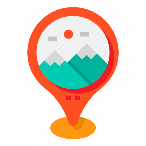 Park, mountains, map, pin, location icon - Download on Iconfinder