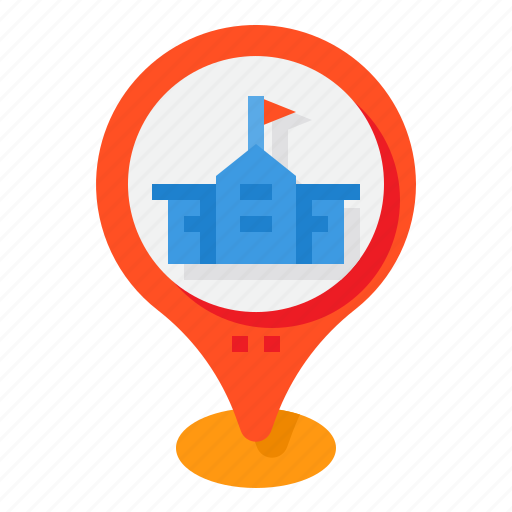 School, education, map, pin, location icon - Download on Iconfinder