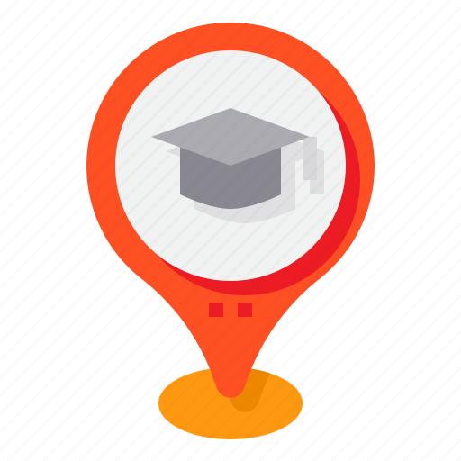 School, high, map, pin, location icon - Download on Iconfinder