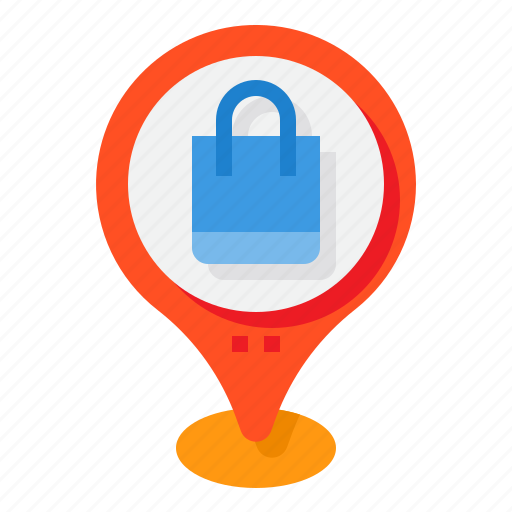 Shopping, mall, map, pin, location icon - Download on Iconfinder