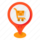 shopping, supermarket, map, pin, location