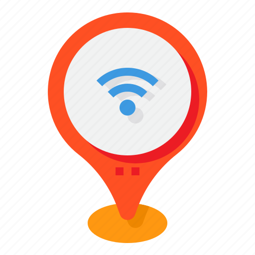 Wifi, internet, map, pin, location icon - Download on Iconfinder