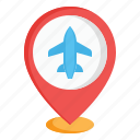 airport, departure, location, map, pin, plane, pointer, flag, airplane
