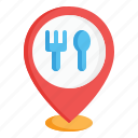 destination, restaurant, food, gps, location, navigation, pin, place