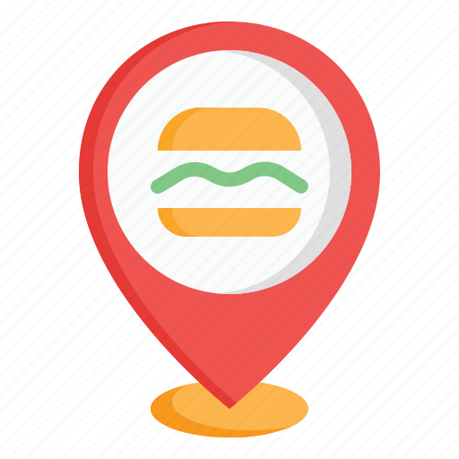 Fast, food, eating, burger, maps, location, placeholder icon - Download on Iconfinder