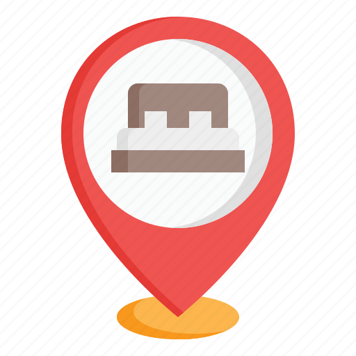 Bed, hostel, hotel, location, map, pin, pointer icon - Download on Iconfinder
