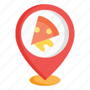 pizza, food, fast, maps, location, placeholder, navigation, pin, direction