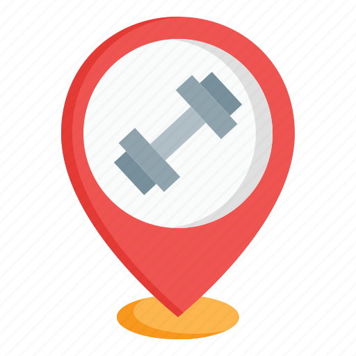 Barbell, fitness, gym, location, map, pin, pointer icon - Download on Iconfinder