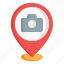camera, location, map, pin, pointer, sightseeing, tourist, zone 