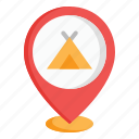 camp, camping, location, map, pin, place, pointer, navigation