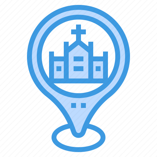 Church, map, pin, location, navigation icon - Download on Iconfinder
