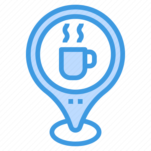 Coffee, shop, map, pin, location icon - Download on Iconfinder