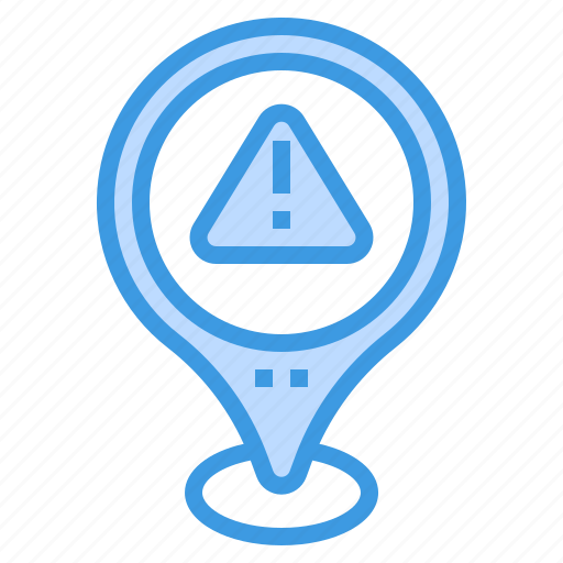Danger, warning, map, pin, location icon - Download on Iconfinder