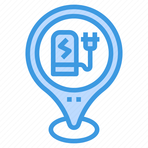 Electric, charging, station, ev, pin, location icon - Download on Iconfinder