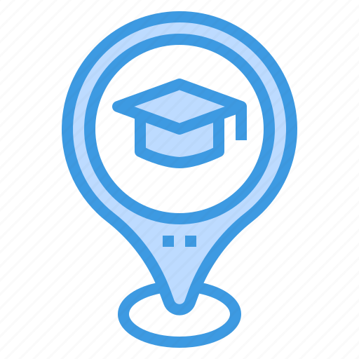 School, high, map, pin, location icon - Download on Iconfinder