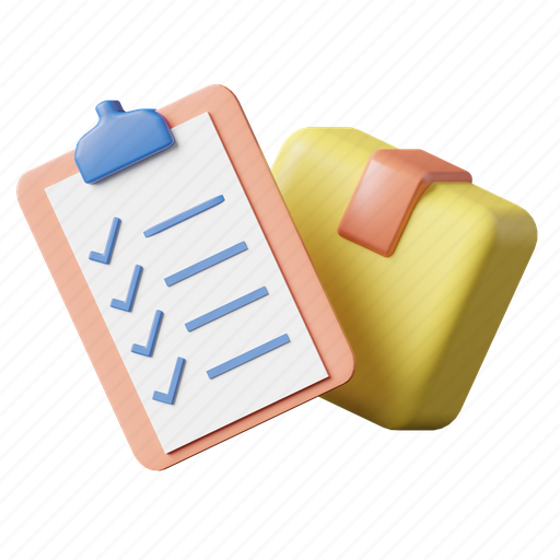 Clipboard, delivery list, delivery checklist, logistics list, logistics document, delivery report, shipping report 3D illustration - Download on Iconfinder