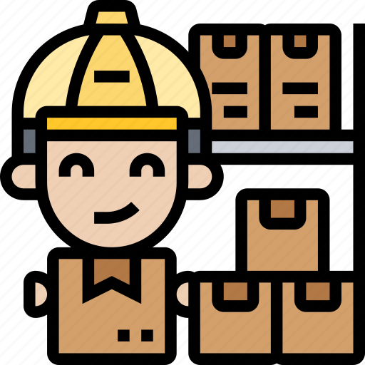 Warehouse, worker, stock, delivery, package icon - Download on Iconfinder