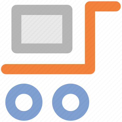 Dolly, hand trolley, hand truck, luggage cart, pushcart, trolley, warehouse icon - Download on Iconfinder