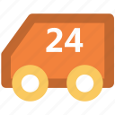 delivery van, distribution, shipment, shipping van, transport, twenty four hours service, vehicle