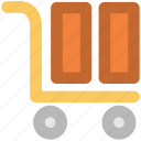 dolly, hand trolley, hand truck, luggage cart, pushcart, trolley, warehouse