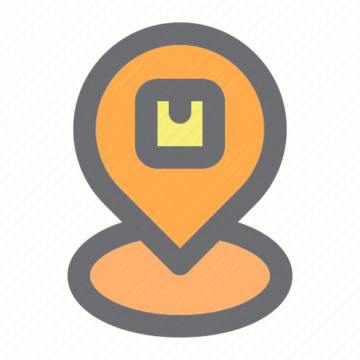 Box, delivery, location, logistic, package, pin icon - Download on Iconfinder