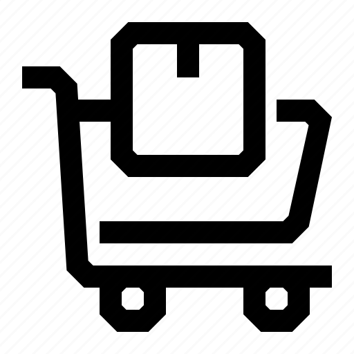 Logistics, distribution, package, cardboard, shopping cart icon - Download on Iconfinder