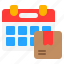 schedule, delivery, cargo, date, calendar, package, box 