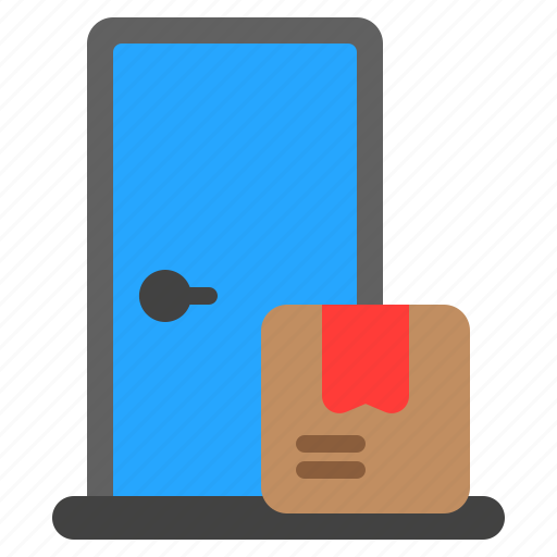 Door, delivery, shipping, package, box, parcel, courier icon - Download on Iconfinder