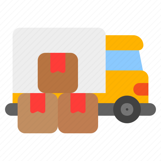 Delivery, truck, logistics, package, transportation, box, cargo icon - Download on Iconfinder