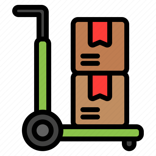 Trolley, box, delivery, logistic, shipping, package, cargo icon - Download on Iconfinder