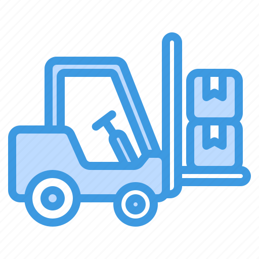 Forklift, transportation, box, package, logistics, cargo, shipping icon - Download on Iconfinder