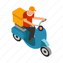 delivery, boy, parcel, shipping, scooter