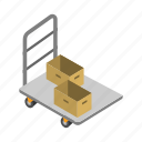 trolley, hand, boxes, cargo, logistic