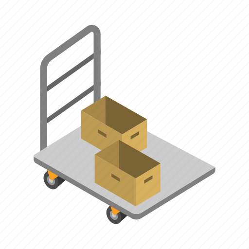 Trolley, hand, boxes, cargo, logistic icon - Download on Iconfinder