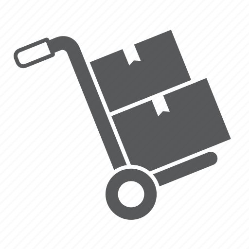 Hand, truck, logistic, trolley, cardboard, box icon - Download on Iconfinder