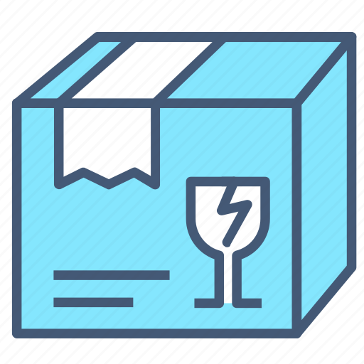 Box, broken glass, delivery, logistic delivery, merchandise, parcel, shipping icon - Download on Iconfinder